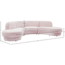 Meridian Rosa Pink Velvet 3 pc Sectional (3 Boxes) IMAGE 13