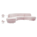 Meridian Rosa Pink Velvet 3 pc Sectional (3 Boxes) IMAGE 14