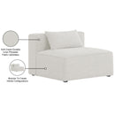 Meridian Cube Cream Durable Linen Textured Armless Chair IMAGE 8