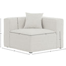 Meridian Cube Cream Durable Linen Textured Corner Chair IMAGE 7