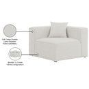 Meridian Cube Cream Durable Linen Textured Corner Chair IMAGE 8