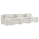 Meridian Cube Cream Durable Linen Textured Modular Sofa IMAGE 7