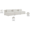 Meridian Cube Cream Durable Linen Textured Modular Sofa IMAGE 8