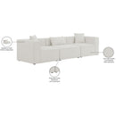 Meridian Cube Cream Durable Linen Textured Modular Sofa IMAGE 10