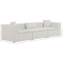 Meridian Cube Cream Durable Linen Textured Modular Sofa IMAGE 9