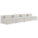 Meridian Cube Cream Durable Linen Textured Modular Sofa IMAGE 7
