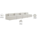 Meridian Cube Cream Durable Linen Textured Modular Sofa IMAGE 8
