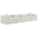 Meridian Cube Cream Durable Linen Textured Modular Sofa IMAGE 9