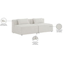 Meridian Cube Cream Durable Linen Textured Modular Sofa IMAGE 8