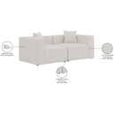 Meridian Cube Cream Durable Linen Textured Modular Sofa IMAGE 10
