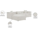 Meridian Cube Cream Durable Linen Textured Modular Sectional IMAGE 15