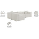 Meridian Cube Cream Durable Linen Textured Modular Sectional IMAGE 15