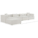 Meridian Cube Cream Durable Linen Textured Modular Sectional IMAGE 14