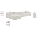 Meridian Cube Cream Durable Linen Textured Modular Sectional IMAGE 15