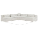 Meridian Cube Cream Durable Linen Textured Modular Sectional IMAGE 8