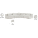 Meridian Cube Cream Durable Linen Textured Modular Sectional IMAGE 9