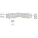 Meridian Cube Cream Durable Linen Textured Modular Sectional IMAGE 10