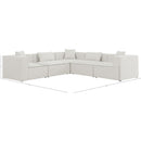 Meridian Cube Cream Durable Linen Textured Modular Sectional IMAGE 9