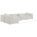 Meridian Cube Cream Durable Linen Textured Modular Sectional IMAGE 14