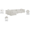 Meridian Cube Cream Durable Linen Textured Modular Sectional IMAGE 15