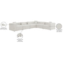 Meridian Cube Cream Durable Linen Textured Modular Sectional IMAGE 10