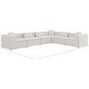 Meridian Cube Cream Durable Linen Textured Modular Sectional IMAGE 9