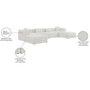 Meridian Cube Cream Durable Linen Textured Modular Sectional IMAGE 10