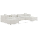 Meridian Cube Cream Durable Linen Textured Modular Sectional IMAGE 9