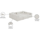 Meridian Cube Cream Durable Linen Textured Modular Sectional IMAGE 10