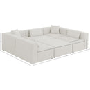Meridian Cube Cream Durable Linen Textured Modular Sectional IMAGE 9