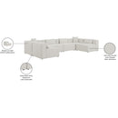 Meridian Cube Cream Durable Linen Textured Modular Sectional IMAGE 10