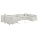 Meridian Cube Cream Durable Linen Textured Modular Sectional IMAGE 9