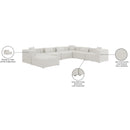 Meridian Cube Cream Durable Linen Textured Modular Sectional IMAGE 10