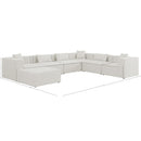 Meridian Cube Cream Durable Linen Textured Modular Sectional IMAGE 9
