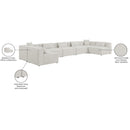 Meridian Cube Cream Durable Linen Textured Modular Sectional IMAGE 10