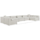 Meridian Cube Cream Durable Linen Textured Modular Sectional IMAGE 9