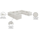 Meridian Cube Cream Durable Linen Textured Modular Sectional IMAGE 10