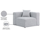 Meridian Cube Grey Durable Linen Textured Corner Chair IMAGE 8