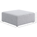 Meridian Cube Grey Durable Linen Textured Ottoman IMAGE 5