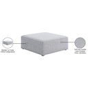 Meridian Cube Grey Durable Linen Textured Ottoman IMAGE 6