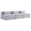 Meridian Cube Grey Durable Linen Textured Modular Sofa IMAGE 7