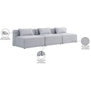 Meridian Cube Grey Durable Linen Textured Modular Sofa IMAGE 8