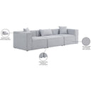 Meridian Cube Grey Durable Linen Textured Modular Sofa IMAGE 10