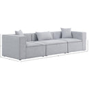 Meridian Cube Grey Durable Linen Textured Modular Sofa IMAGE 9