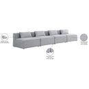 Meridian Cube Grey Durable Linen Textured Modular Sofa IMAGE 8