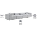 Meridian Cube Grey Durable Linen Textured Modular Sofa IMAGE 10