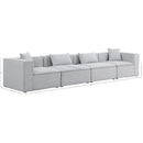 Meridian Cube Grey Durable Linen Textured Modular Sofa IMAGE 9