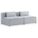 Meridian Cube Grey Durable Linen Textured Modular Sofa IMAGE 7