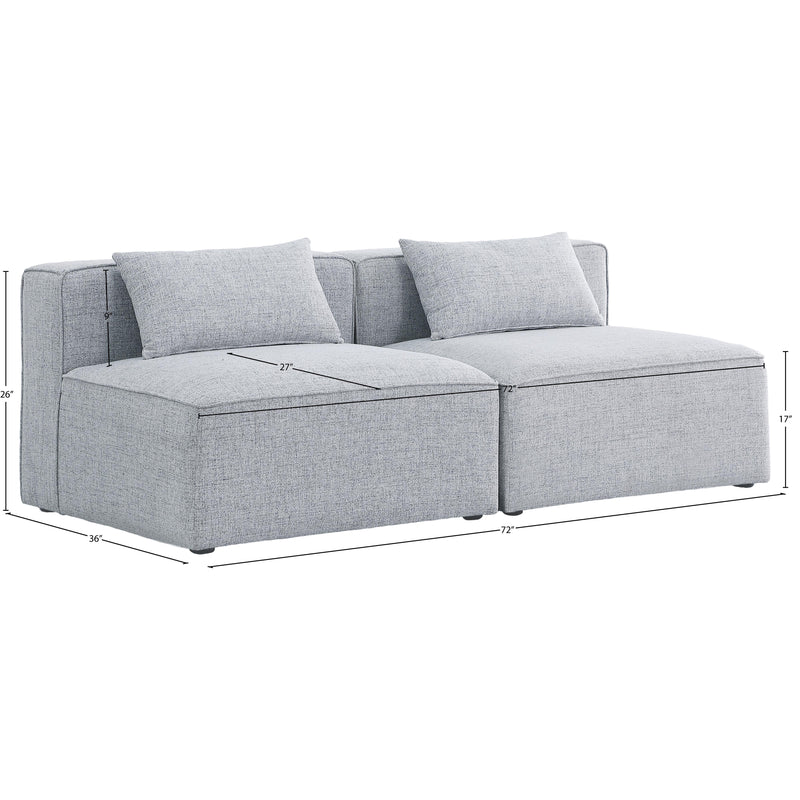 Meridian Cube Grey Durable Linen Textured Modular Sofa IMAGE 7