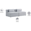 Meridian Cube Grey Durable Linen Textured Modular Sofa IMAGE 8